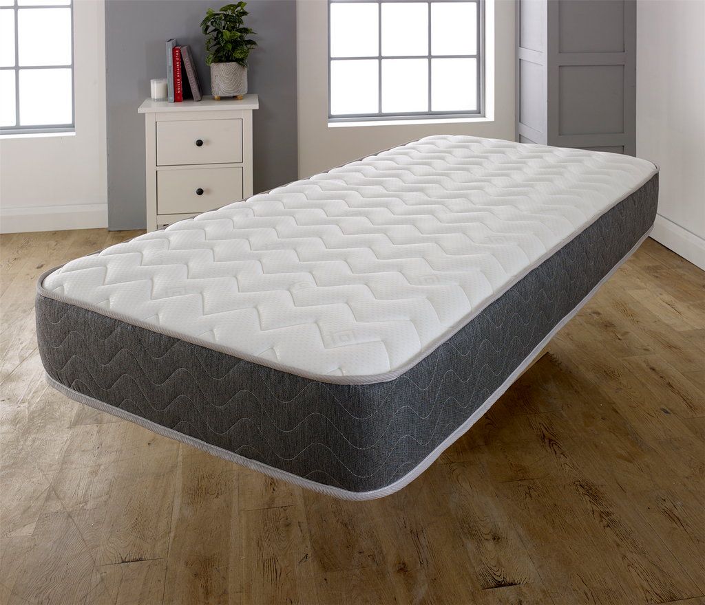 EXtreme Comfort Ltd Sirocco Hybrid Grey Small Double Mattress (120x190cm) | Memory Foam & Open Coil Spring | Airflow Breathable Cover | Medium Firm Comfort Support | 18cm Deep Value Mattress