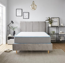 Memory foam open coil spring grey mattress