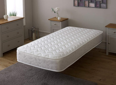 White Zig Zag Memory Fibre Foam Sprung Mattress