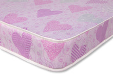 Pink Hearts 5 Layer Open Coil Spring Mattress